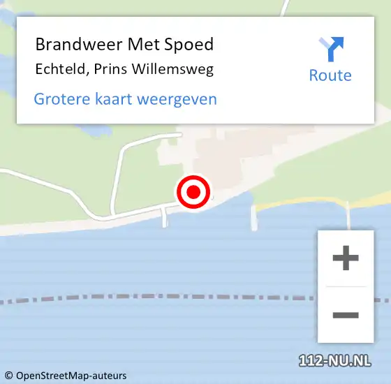 Locatie op kaart van de 112 melding: Brandweer Met Spoed Naar Echteld, Prins Willemsweg op 3 maart 2022 17:22