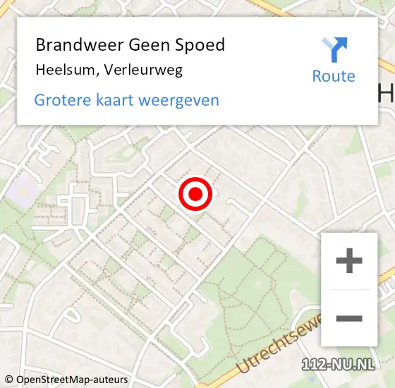 Locatie op kaart van de 112 melding: Brandweer Geen Spoed Naar Heelsum, Verleurweg op 3 maart 2022 17:44