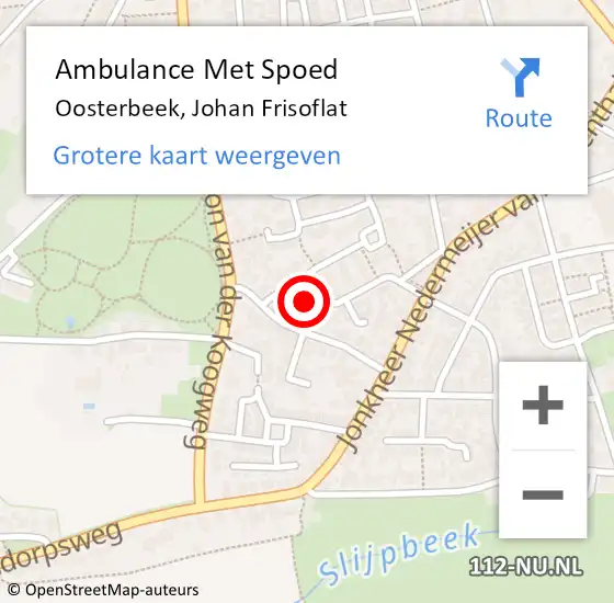 Locatie op kaart van de 112 melding: Ambulance Met Spoed Naar Oosterbeek, Johan Frisoflat op 3 maart 2022 18:12