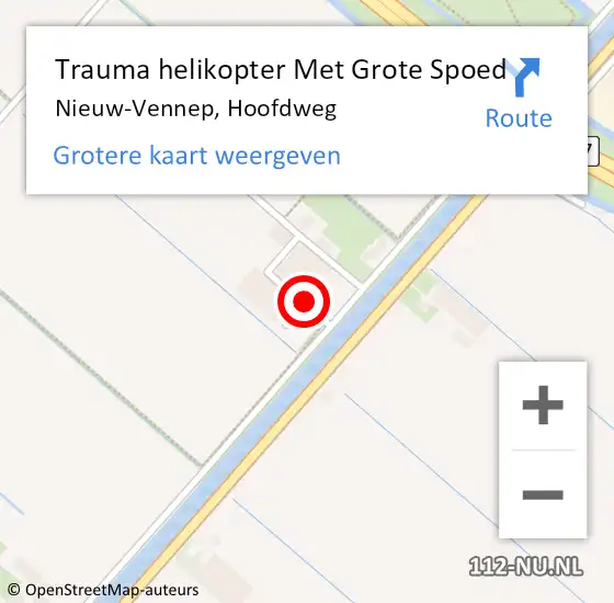 Locatie op kaart van de 112 melding: Trauma helikopter Met Grote Spoed Naar Nieuw-Vennep, Hoofdweg op 3 maart 2022 18:13