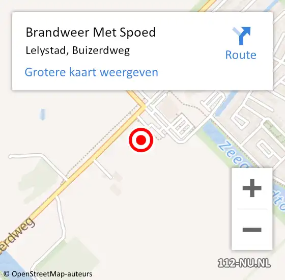 Locatie op kaart van de 112 melding: Brandweer Met Spoed Naar Lelystad, Buizerdweg op 3 maart 2022 18:31