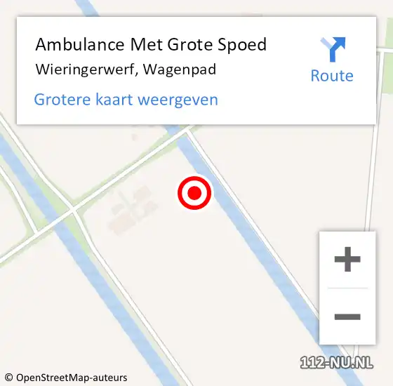 Locatie op kaart van de 112 melding: Ambulance Met Grote Spoed Naar Wieringerwerf, Wagenpad op 3 maart 2022 18:33