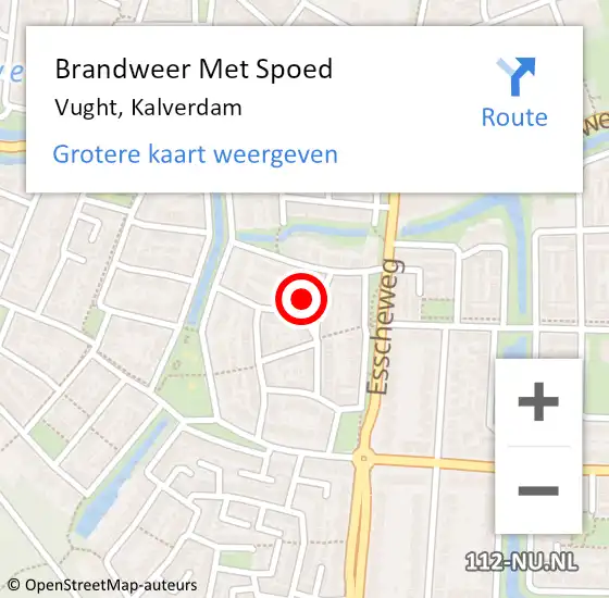 Locatie op kaart van de 112 melding: Brandweer Met Spoed Naar Vught, Kalverdam op 3 maart 2022 18:41