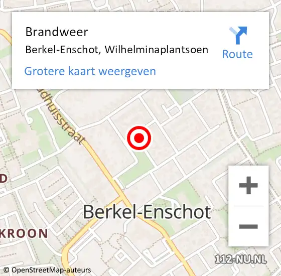 Locatie op kaart van de 112 melding: Brandweer Berkel-Enschot, Wilhelminaplantsoen op 3 maart 2022 19:23