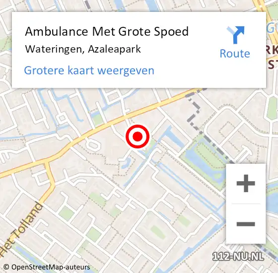 Locatie op kaart van de 112 melding: Ambulance Met Grote Spoed Naar Wateringen, Azaleapark op 3 maart 2022 20:14