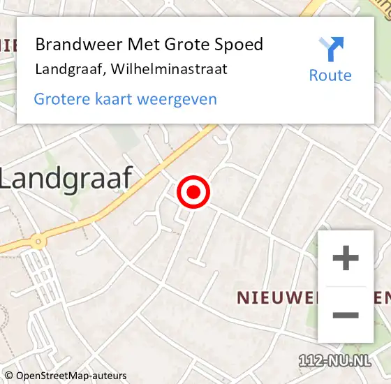 Locatie op kaart van de 112 melding: Brandweer Met Grote Spoed Naar Landgraaf, Wilhelminastraat op 3 maart 2022 20:29