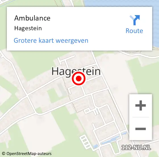 Locatie op kaart van de 112 melding: Ambulance Hagestein op 3 maart 2022 21:54