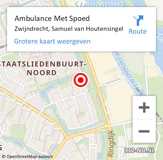 Locatie op kaart van de 112 melding: Ambulance Met Spoed Naar Zwijndrecht, Samuel van Houtensingel op 3 maart 2022 22:25