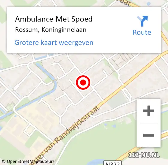 Locatie op kaart van de 112 melding: Ambulance Met Spoed Naar Rossum, Koninginnelaan op 3 maart 2022 23:54