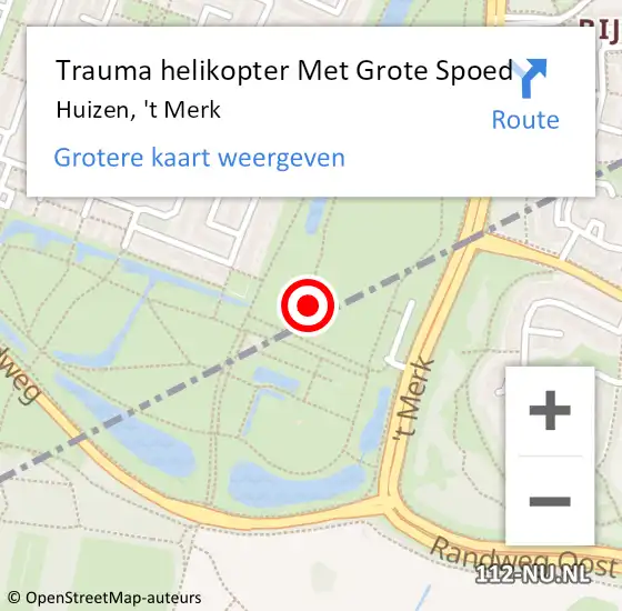 Locatie op kaart van de 112 melding: Trauma helikopter Met Grote Spoed Naar Huizen, 't Merk op 4 maart 2022 02:34