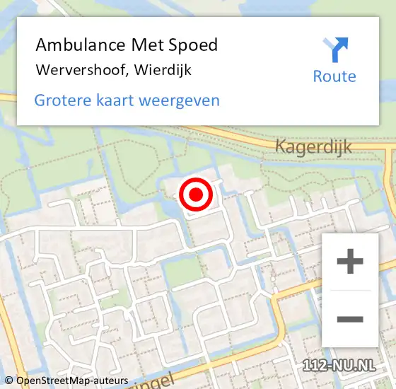 Locatie op kaart van de 112 melding: Ambulance Met Spoed Naar Wervershoof, Wierdijk op 4 maart 2022 05:07