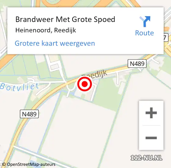 Locatie op kaart van de 112 melding: Brandweer Met Grote Spoed Naar Heinenoord, Reedijk op 4 maart 2022 06:20