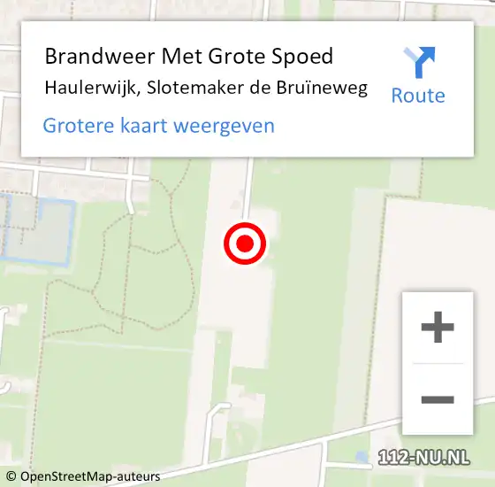 Locatie op kaart van de 112 melding: Brandweer Met Grote Spoed Naar Haulerwijk, Slotemaker de Bruïneweg op 4 maart 2022 06:29