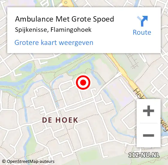 Locatie op kaart van de 112 melding: Ambulance Met Grote Spoed Naar Spijkenisse, Flamingohoek op 4 maart 2022 06:39