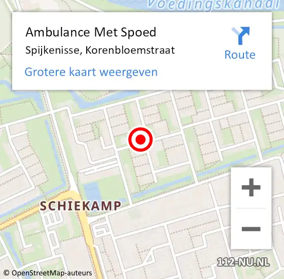 Locatie op kaart van de 112 melding: Ambulance Met Spoed Naar Spijkenisse, Korenbloemstraat op 4 maart 2022 07:05