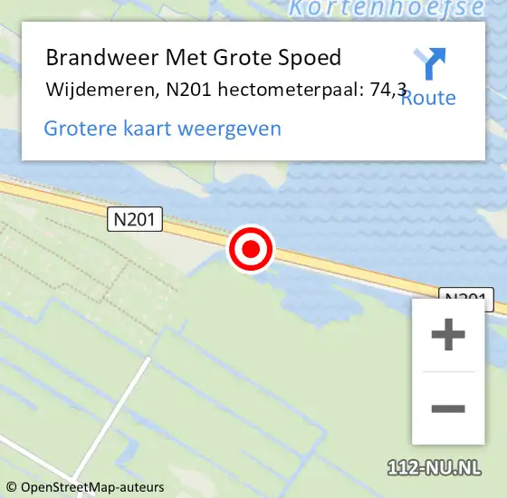 Locatie op kaart van de 112 melding: Brandweer Met Grote Spoed Naar Wijdemeren, N201 hectometerpaal: 74,3 op 4 maart 2022 08:06