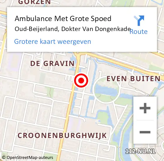 Locatie op kaart van de 112 melding: Ambulance Met Grote Spoed Naar Oud-Beijerland, Dokter Van Dongenkade op 4 maart 2022 09:44