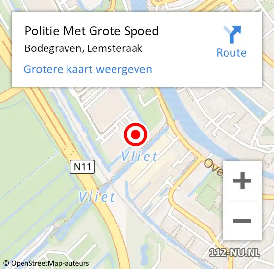 Locatie op kaart van de 112 melding: Politie Met Grote Spoed Naar Bodegraven, Lemsteraak op 4 maart 2022 09:54