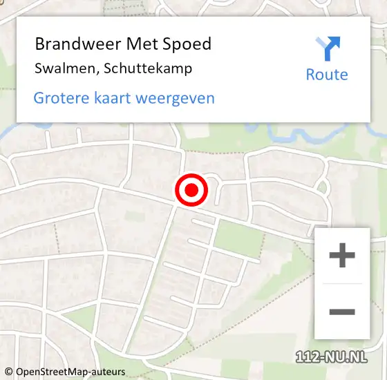 Locatie op kaart van de 112 melding: Brandweer Met Spoed Naar Swalmen, Schuttekamp op 4 maart 2022 10:05