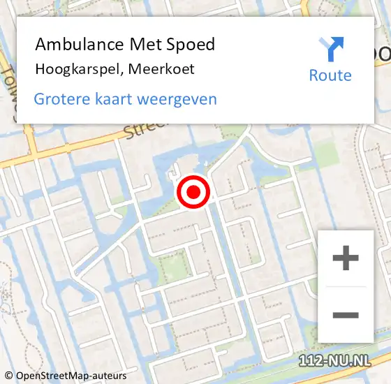 Locatie op kaart van de 112 melding: Ambulance Met Spoed Naar Hoogkarspel, Meerkoet op 4 maart 2022 10:40