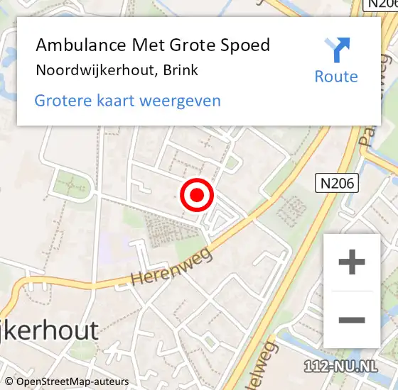 Locatie op kaart van de 112 melding: Ambulance Met Grote Spoed Naar Noordwijkerhout, Brink op 4 maart 2022 11:08