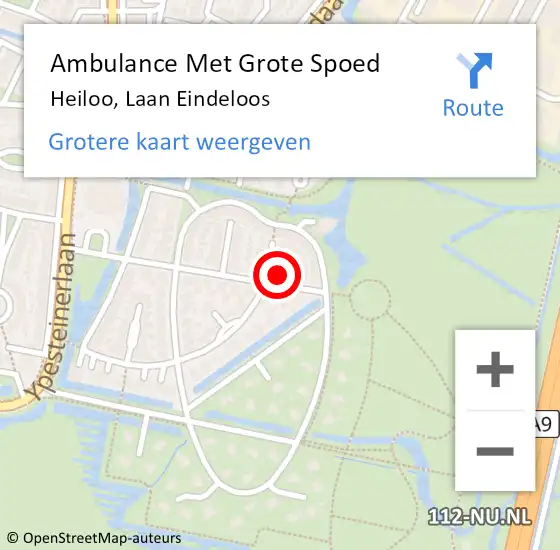 Locatie op kaart van de 112 melding: Ambulance Met Grote Spoed Naar Heiloo, Laan Eindeloos op 4 maart 2022 12:28