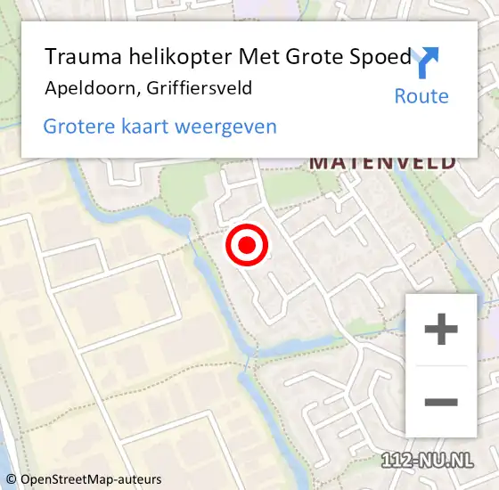 Locatie op kaart van de 112 melding: Trauma helikopter Met Grote Spoed Naar Apeldoorn, Griffiersveld op 4 maart 2022 12:46