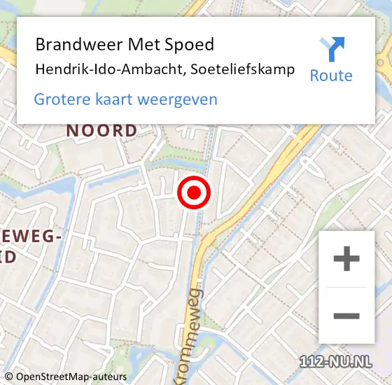 Locatie op kaart van de 112 melding: Brandweer Met Spoed Naar Hendrik-Ido-Ambacht, Soeteliefskamp op 4 maart 2022 12:58