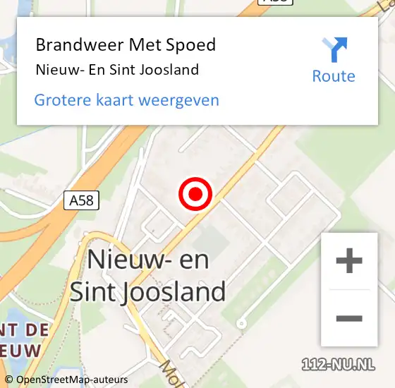 Locatie op kaart van de 112 melding: Brandweer Met Spoed Naar Nieuw- En Sint Joosland op 7 oktober 2013 19:23