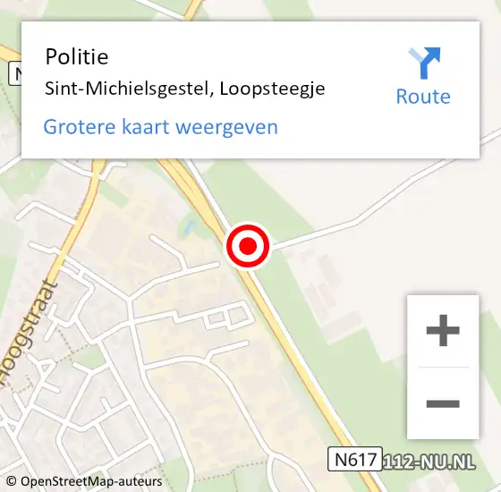 Locatie op kaart van de 112 melding: Politie Sint-Michielsgestel, Loopsteegje op 4 maart 2022 13:57