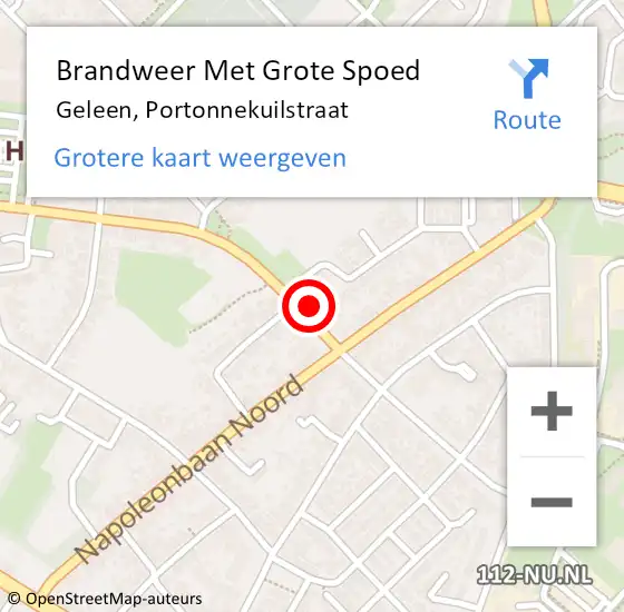 Locatie op kaart van de 112 melding: Brandweer Met Grote Spoed Naar Geleen, Portonnekuilstraat op 4 maart 2022 14:28