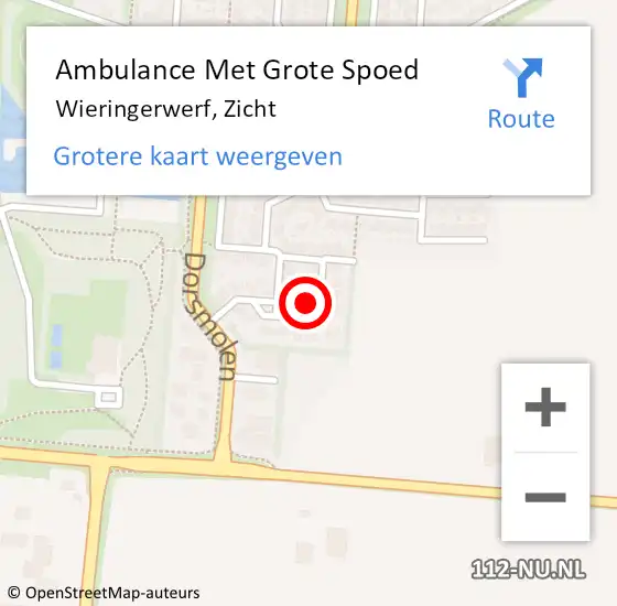 Locatie op kaart van de 112 melding: Ambulance Met Grote Spoed Naar Wieringerwerf, Zicht op 4 maart 2022 15:22