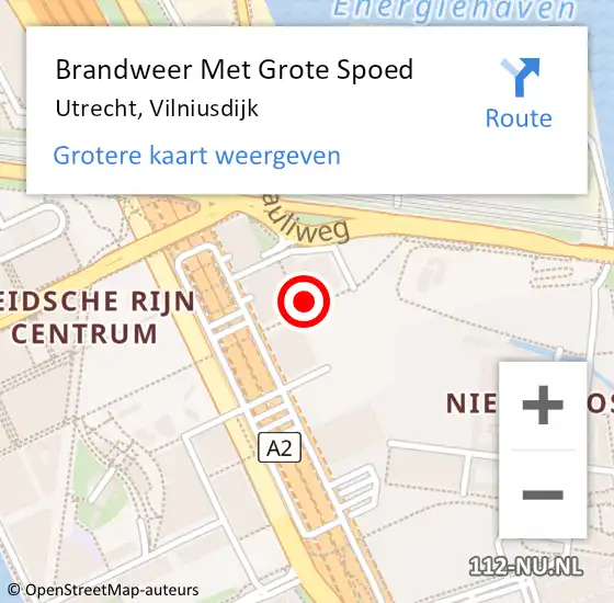 Locatie op kaart van de 112 melding: Brandweer Met Grote Spoed Naar Utrecht, Vilniusdijk op 4 maart 2022 16:32