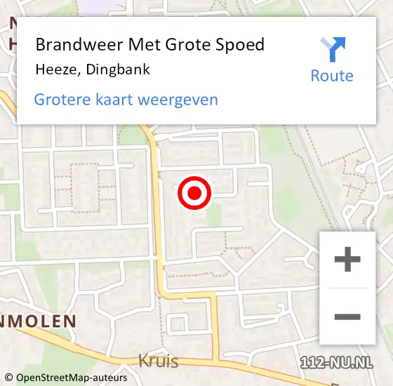 Locatie op kaart van de 112 melding: Brandweer Met Grote Spoed Naar Heeze, Dingbank op 4 maart 2022 16:44