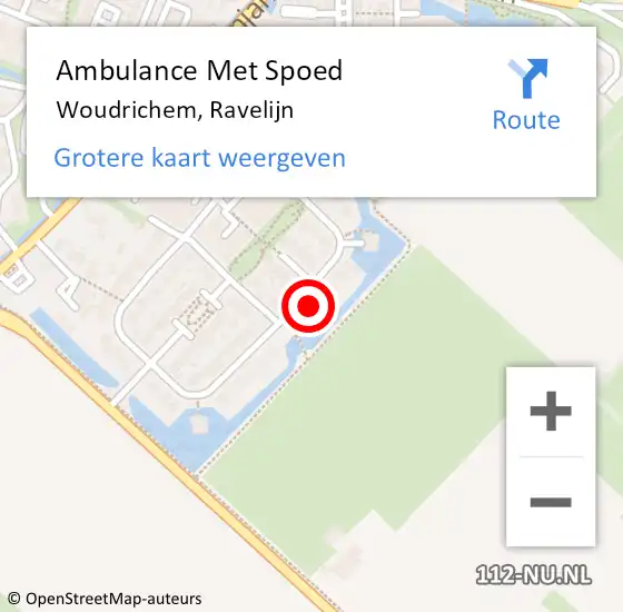 Locatie op kaart van de 112 melding: Ambulance Met Spoed Naar Woudrichem, Ravelijn op 4 maart 2022 16:59