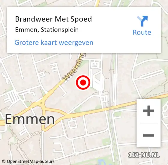 Locatie op kaart van de 112 melding: Brandweer Met Spoed Naar Emmen, Stationsplein op 4 maart 2022 17:39