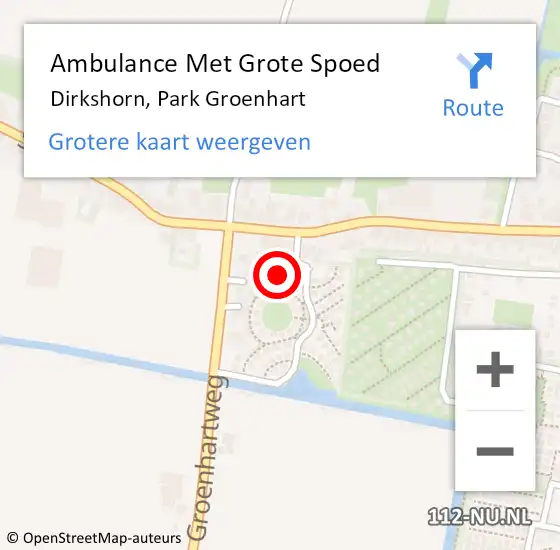 Locatie op kaart van de 112 melding: Ambulance Met Grote Spoed Naar Dirkshorn, Park Groenhart op 4 maart 2022 18:02