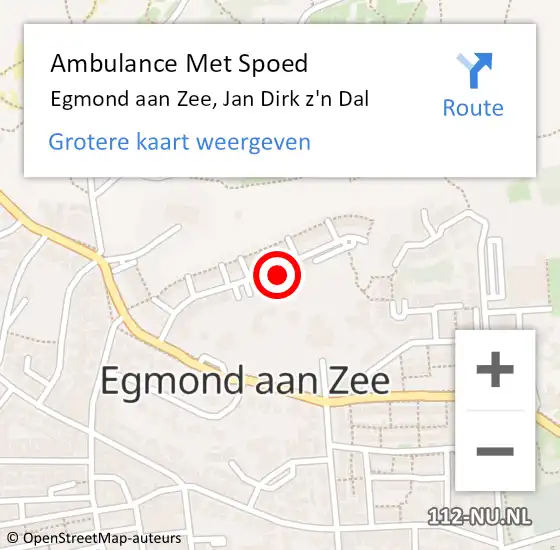 Locatie op kaart van de 112 melding: Ambulance Met Spoed Naar Egmond aan Zee, Jan Dirk z'n Dal op 4 maart 2022 18:32