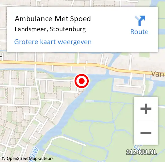 Locatie op kaart van de 112 melding: Ambulance Met Spoed Naar Landsmeer, Stoutenburg op 4 maart 2022 18:51