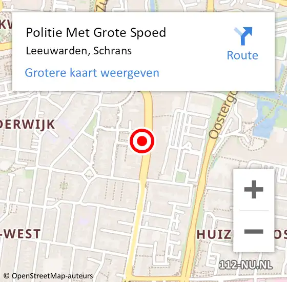 Locatie op kaart van de 112 melding: Politie Met Grote Spoed Naar Leeuwarden, Schrans op 4 maart 2022 18:52