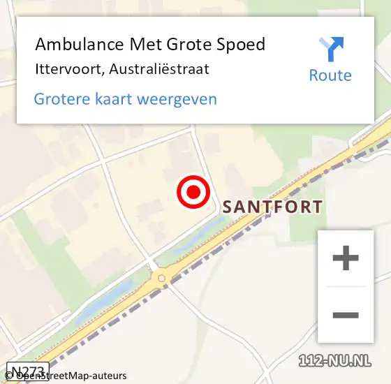 Locatie op kaart van de 112 melding: Ambulance Met Grote Spoed Naar Ittervoort, Australiëstraat op 4 maart 2022 20:00