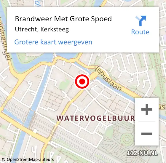 Locatie op kaart van de 112 melding: Brandweer Met Grote Spoed Naar Utrecht, Kerksteeg op 4 maart 2022 20:00