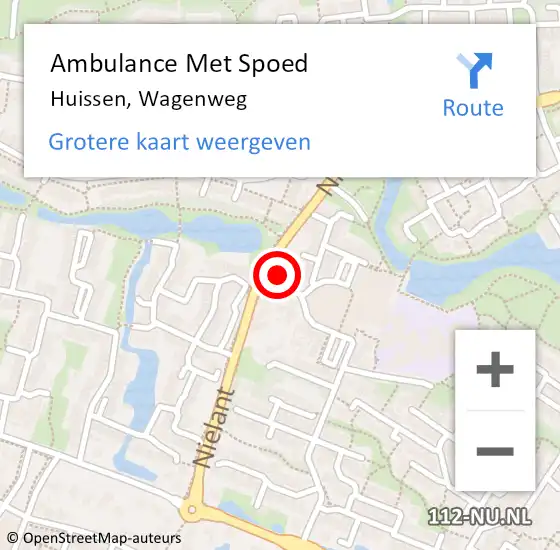 Locatie op kaart van de 112 melding: Ambulance Met Spoed Naar Huissen, Wagenweg op 4 maart 2022 20:44