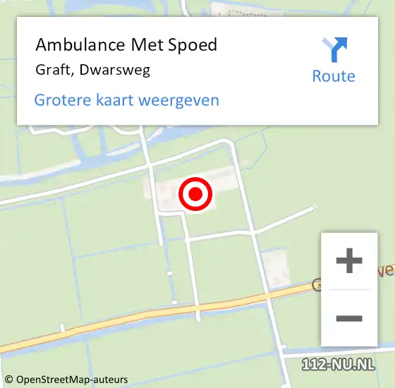 Locatie op kaart van de 112 melding: Ambulance Met Spoed Naar Graft, Dwarsweg op 4 maart 2022 20:53