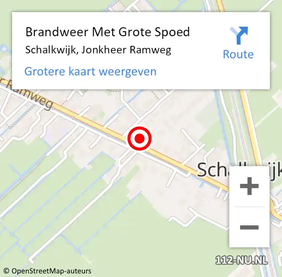 Locatie op kaart van de 112 melding: Brandweer Met Grote Spoed Naar Schalkwijk, Jonkheer Ramweg op 4 maart 2022 22:14