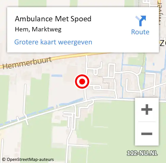 Locatie op kaart van de 112 melding: Ambulance Met Spoed Naar Hem, Marktweg op 4 maart 2022 22:38