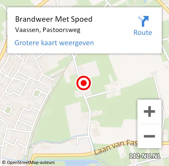 Locatie op kaart van de 112 melding: Brandweer Met Spoed Naar Vaassen, Pastoorsweg op 4 maart 2022 22:39