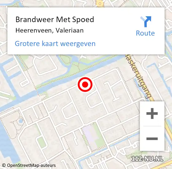 Locatie op kaart van de 112 melding: Brandweer Met Spoed Naar Heerenveen, Valeriaan op 4 maart 2022 22:50