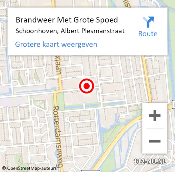 Locatie op kaart van de 112 melding: Brandweer Met Grote Spoed Naar Schoonhoven, Albert Plesmanstraat op 4 maart 2022 22:59