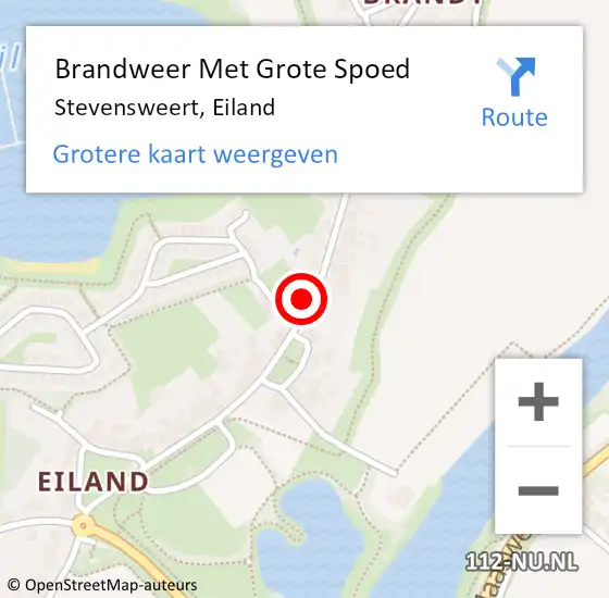 Locatie op kaart van de 112 melding: Brandweer Met Grote Spoed Naar Stevensweert, Eiland op 4 maart 2022 23:13